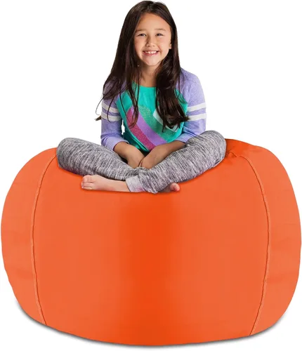 Vista 26 de Posh Creations Funda de puf para niños con almacenamiento para animales de peluche - Organizador de juguetes para niños, Mediano 68.58 cm - Lona