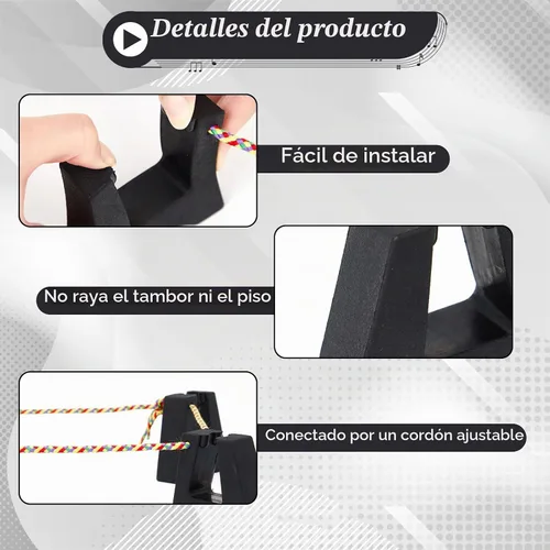 Vista 3 de Boao Juego de 2 soportes de goma para patas de tambor para accesorios Conga