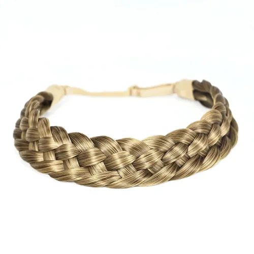 Vista 10 de Diadema de pelo sintético de 5 hebras trenzadas, clásicas, gruesas, anchas, trenzadas, elásticas, multicolor, accesorios de belleza para el cabello