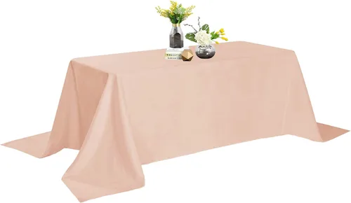 Vista 53 de Mantel de poliéster lavable de 132 pulgadas, resistente a las manchas y a las arrugas, mantel decorativo para mesa de comedor, fiestas de bufé