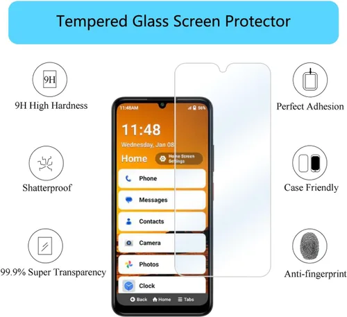 Vista 3 de Protector de pantalla para teléfono inteligente CONSUMER CELLULAR IRIS CONNECT 2, AT&T Motivate Pro 2 5G, Cricket Icon Pro 2026 [2 unidades]