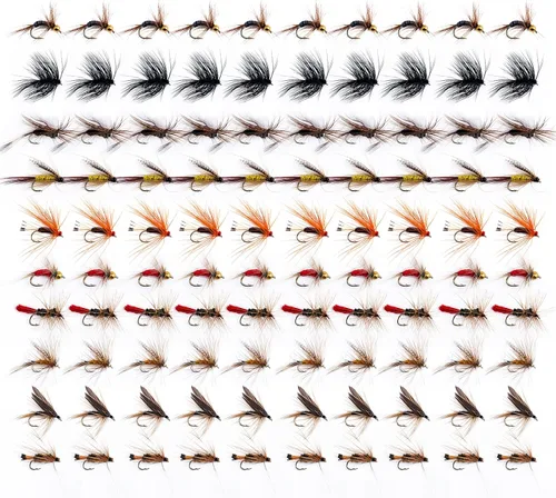 Vista 8 de Goture Fly Fishing Flies Kit,25pcs/30pcs/100pcs Fly Fishing Lures,Dry Flies Wet Flies Streamers Nymphs Flies, Fly Fishing Assortment Kit for Bass