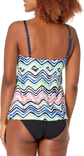 Vista 2 de Top de traje de baño tankini de cuello alto