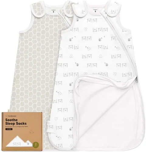 Vista 16 de Paquete de 2 sacos de dormir orgánicos para bebé, 100% algodón 0.5TOG (aguacate, 0-6 meses) Soft Breathable, Baby Wearable Blanket, Toddler
