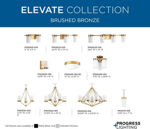 Vista 8 de Progress Lighting P300021-109 Elevate Baño de dos luces, Bronce
