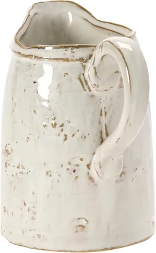 Vista 8 de Jarra de gres esmaltado reactivo de 28 oz, color blanco (Cada una variará)