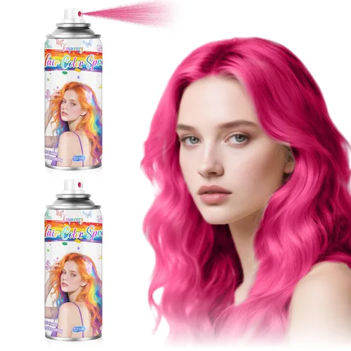 Vista 14 de Spray de color rojo temporal para el cabello para mujeres, tinte