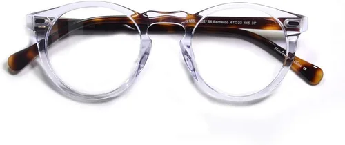 Vista 2 de EAREADA Gafas redondas vintage con lente transparente de acetato de borde redondo grueso para hombres..