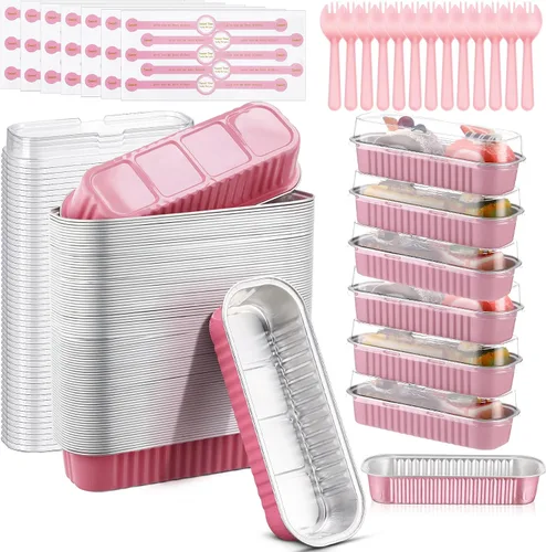 Vista 10 de LemonRoad 300 piezas de mini moldes para pan con tapa y cuchara adhesiva Varios