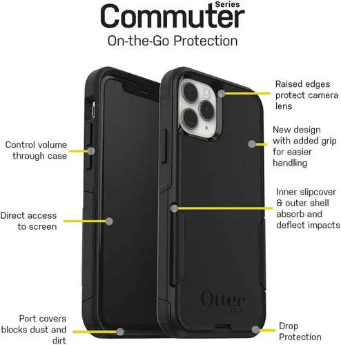 Vista 5 de OtterBox Commuter Series - Funda para iPhone 11 Pro Max y iPhone Xs Max (solo incluye paño de limpieza, embalaje ecológico negro)