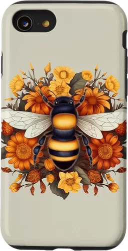 Vista 18 de iPhone 16 Boho Flower Bee Honey Beekeeper Daisy Sunflower Bee Case
