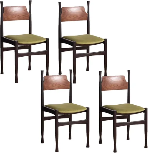 Vista 19 de Sillas de comedor, modernas sillas de comedor de madera, silla de cocina tapizada, taburete sin brazos de granja, silla ocasional para cocina, sala