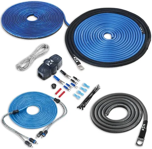 Vista 11 de NVX Kit de cableado de amplificador dual 1/0 calibre 1/0 AWG 100% OFC sin cable RCA - XAPK1D