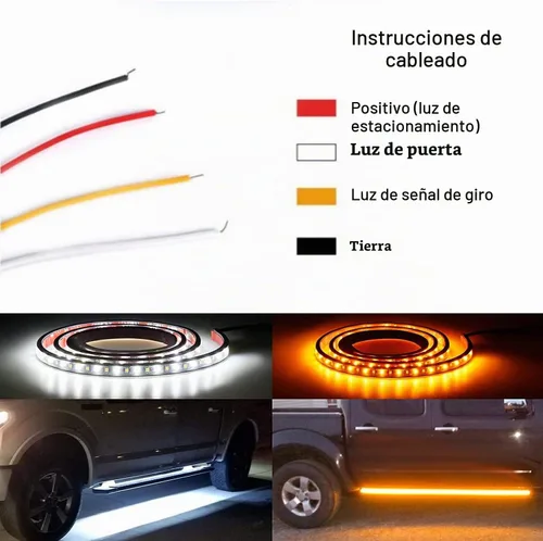 Vista 3 de SOCAL-LED LIGHTING Tira de luz LED para estribo de camión DRL, patada lateral conmutada de 60" (150cm) 12V, luces de giro intermitentes secuenciales