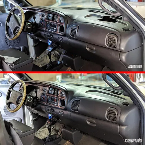 Vista 7 de DASHSKIN Tapa moldeada para salpicadero compatible con Dodge Ram 1500 1998 1999 2000 2001 (98-02 Ram 2500 y 3500) en negro universal, fabricado