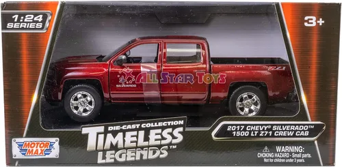 Vista 3 de Motormax 2017 1/27 Escala Chevrolet Silverado 1500 Crew Cab Pickup Truck Modelo fundido a presión