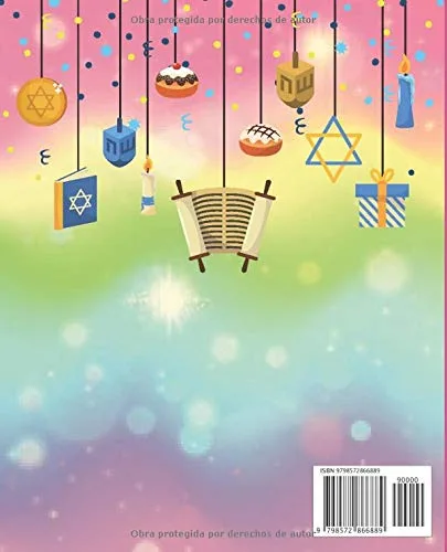 Vista 2 de Feliz Janucá Libro de bocetos y diario para niños Regalo perfecto para la Fiesta Judía de las Luces de Hanukkah Tema del Unicornio