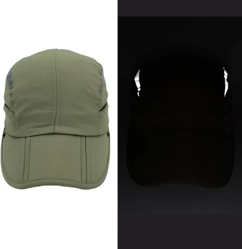 Vista 8 de LLmoway Gorra de sol de pesca safari para hombres y mujeres con solapa extraíble para el cuello de secado rápido
