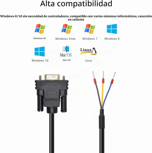 Vista 4 de XMSJSIY DB9 Conector RS232 Serial Port Adaptadores de cable sin soldadura Femenino