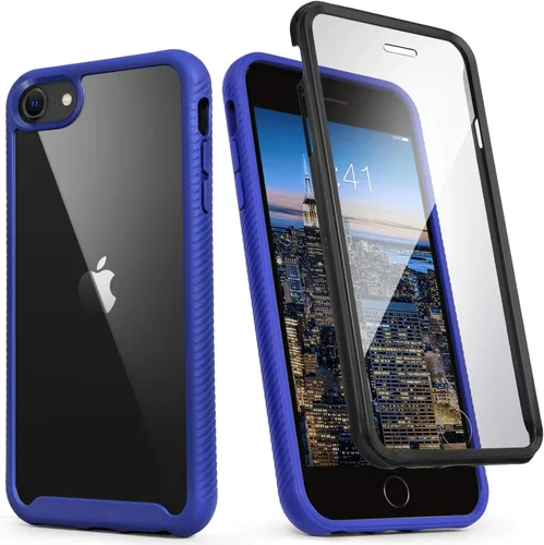 Vista 17 de IDweel para iPhone SE 2020, para iPhone 8 y 7 y SE 2022 (SE 2ª/3ª), funda protectora de cuerpo completo de ajuste delgado con amortiguación de Negro