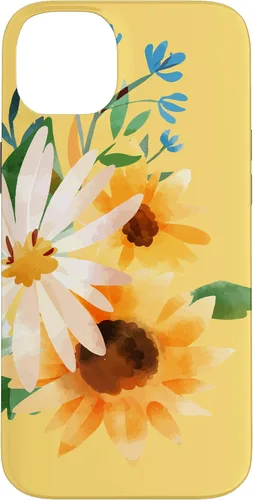 Vista 15 de iPhone 16 Yellow Sunflower Vintage Flower Petals Case