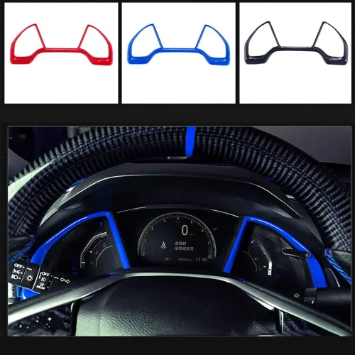 Vista 4 de Para Honda 10th Civic 2016 ~ 2021, juego completo de paneles de instrumentos para interiores de automóvil, panel de instrumentos decorativo, consola
