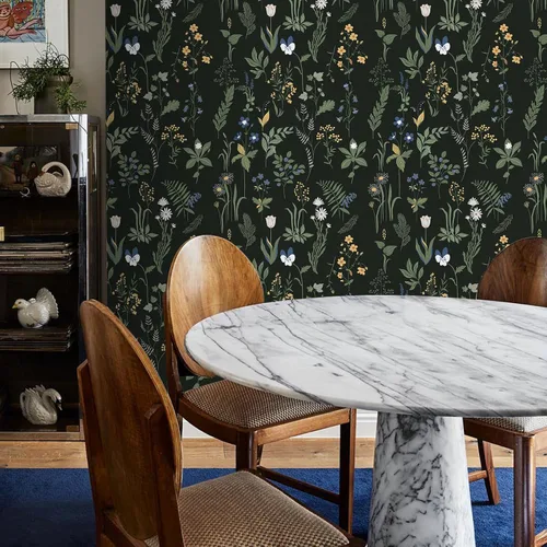 Vista 2 de Papel tapiz para despegar y pegar, papel tapiz floral bohemio de 17.5 x 78.7 pulgadas para dormitorio y baño, fácil de despegar, apto para inquilinos