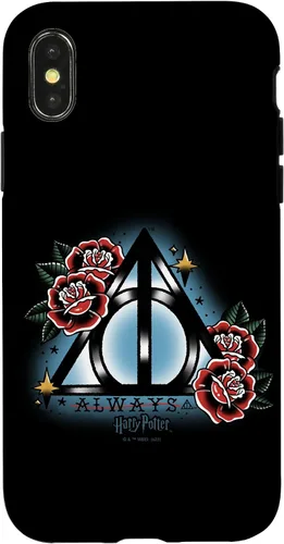 Vista 5 de iPhone 16 Harry Potter Always Deathly Hallows Symbol Floral Portrait Case