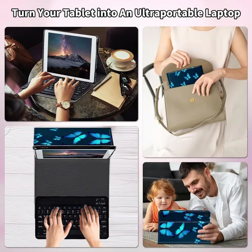 Vista 7 de Para Samsung Galaxy Tab S6 Lite Funda 2022/2020 Teclado Inalámbrico Desmontable Y Cubierta De Soporte De Cuero PU Funda Protectora Para Samsung