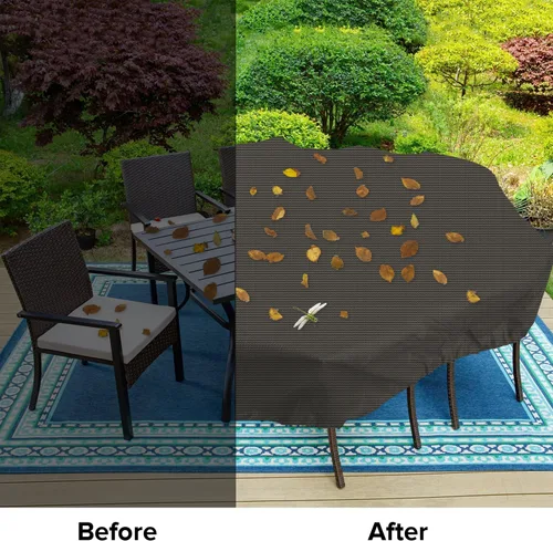 Vista 79 de Fundas para muebles de patio, impermeables, resistentes a los rayos UV, resistentes a los rayos UV, para exteriores, mesa redonda y rectangular