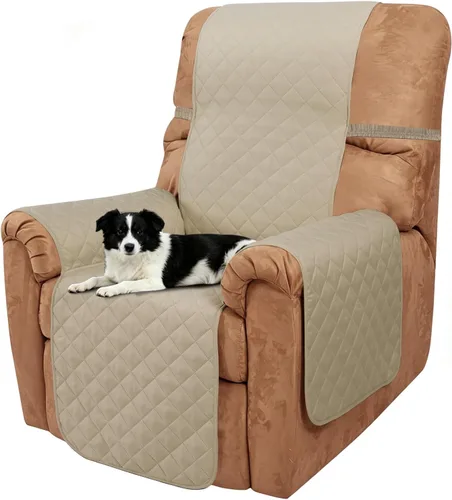 Vista 85 de Fundas para Silla Reclinable Reversibles Funda de Sofá para Mascotas Protector de Muebles Lazy Boy (Silla 23'', Beige/Beige)