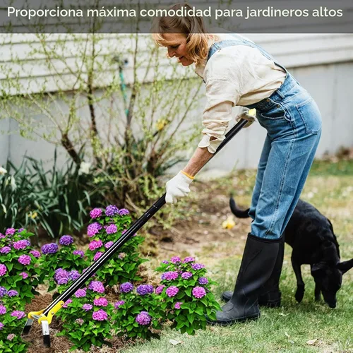 Vista 3 de DonSail Herramientas de jardinería, azada de estribo, azada de acero resistente, azadas de jardín ajustables para deshierbar mango largo de 30 a 40