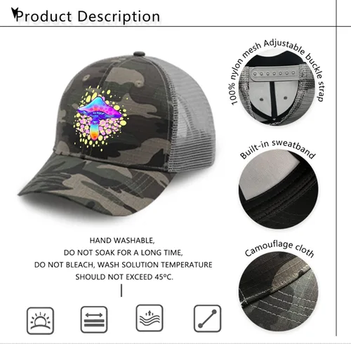 Vista 7 de Hats Magic Mushrooms Baseball Cap for Men Vintage Denim Caps Adjustable