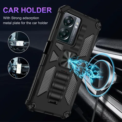 Vista 4 de Funda compatible con OnePlus Nord N300 5G con protector de pantalla de vidrio templado, protección de cuerpo completo [grado militar] funda