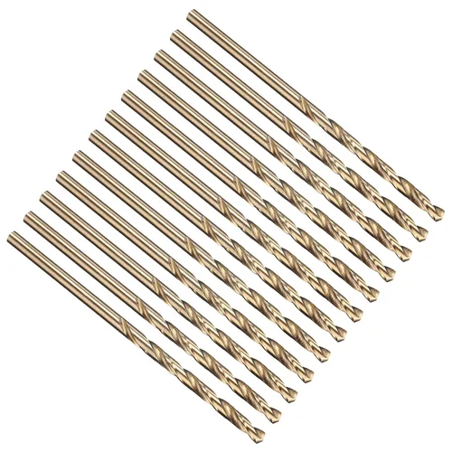 Vista 298 de PATIKIL Broca Jobber de 0.039 in, vástago recto M35 cobalto 5% acero de alta velocidad 135° acabado dorado para metal duro de acero inoxidable - 2