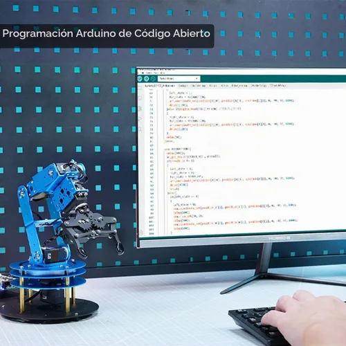 Vista 2 de Kit de brazo robótico 6DOF Robot de programación con 6 servos, mango, garra mecánica, etc, control de aplicación de software de PC con tutorial