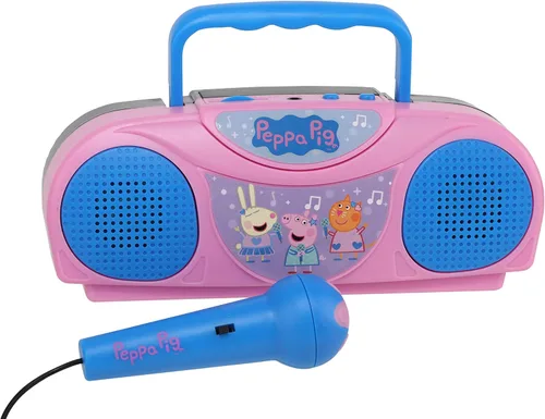 Vista 2 de Sakar Batman - Máquina de karaoke para niños con radio KO1 compatible con iPod y reproductor de MP3, radio portátil AM FM, incluye micrófono