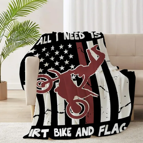 Vista 27 de Manta de forro polar suave para regalo de motocicletas de motocross, manta acogedora de franela, aire acondicionado, 50x40 pulgadas para niños