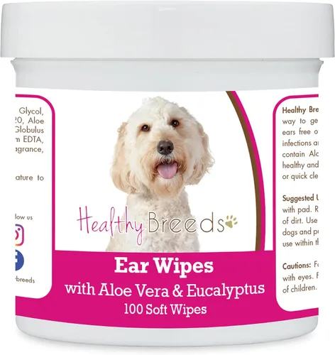 Vista 182 de Healthy Breeds Affenpinscher Toallitas de limpieza de oídos con aloe y eucalipto para perros, 100