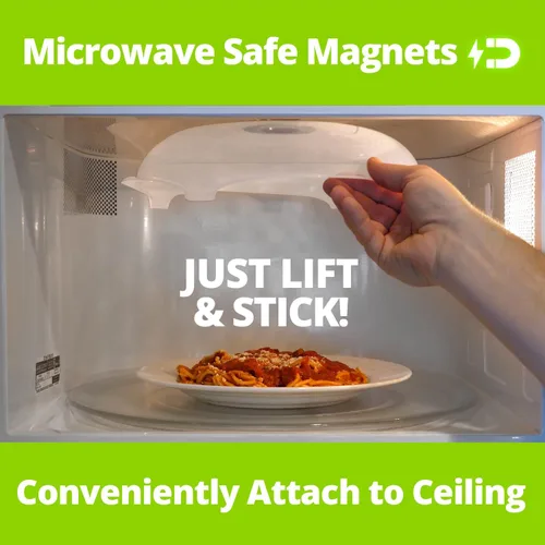 Vista 3 de HOVER COVER Cubierta magnética contra salpicaduras para microondas con agarre magnético de la más alta potencia, tapa de alimentos sin BPA de 12