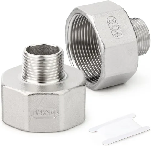 Vista 8 de TAISHER 1 pieza de 25 mm NPT macho x 50 mm NPT hembra, adaptador reductor, pieza de tubería de acero inoxidable 304