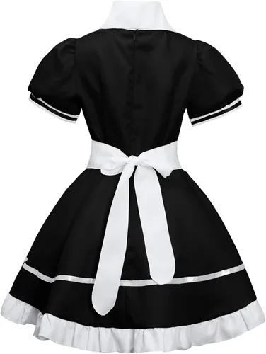 Vista 2 de MEFINESHOW Delantal francés de anime para sirvienta, disfraz de Navidad para mujer