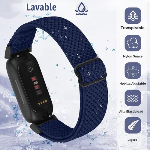 Vista 4 de Bcuckood Compatible con correas de reloj Fitbit Inspire 3/Inpsire 2/Inspire/Inpsire HR/Ace 2/Ace 3, correa elástica ajustable de repuesto