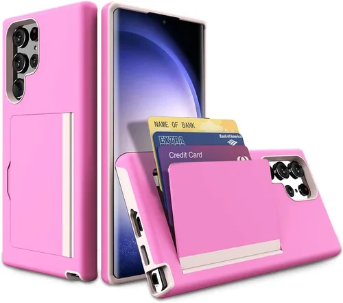 Vista 20 de Funda para Samsung Galaxy S25 con tarjetero, ranura para tarjeta de crédito Funda protectora tipo cartera - Negro