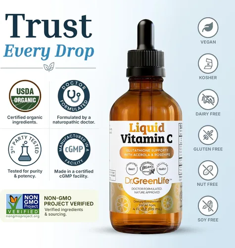 Vista 3 de Dr. Green Mom Gotas de vitamina C para niños con acerola y escaramujos