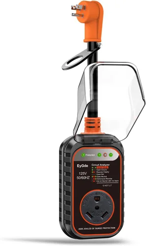Vista 11 de EyGde Adaptador RV de 30 amperios a 50 amperios con protector de sobretensiones, NEMA TT-30P macho a enchufe hembra 14-50R, analizador de circuitos