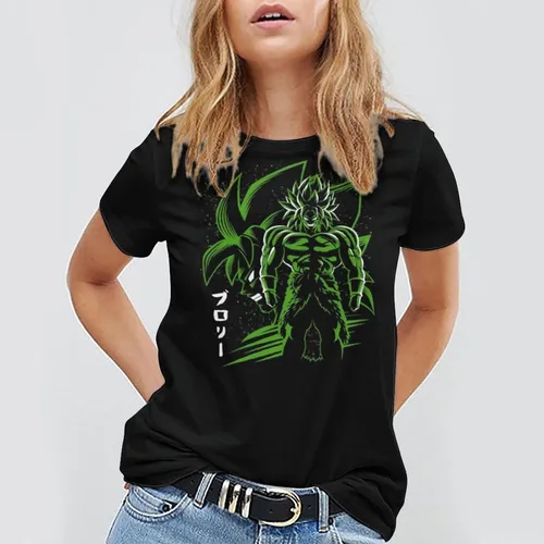 Vista 4 de Saiyajin Broly - Camisetas casuales para hombre, manga corta, unisex, cuello redondo, camisetas para jóvenes y adultos