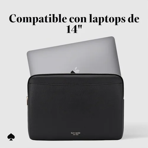 Vista 2 de kate spade new york Saffiano - Funda para laptop con exterior acolchado de Saffiano-Negro