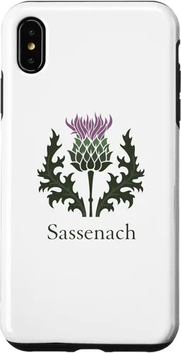 Vista 7 de Carcasa para iPhone 15 Sassenach con diseño de cardo escocés