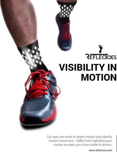 Vista 9 de Calcetines de ciclismo y running altamente reflectantes - Seguridad nocturna